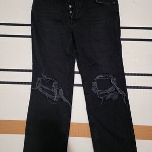 Free People Black Distressed Jeans